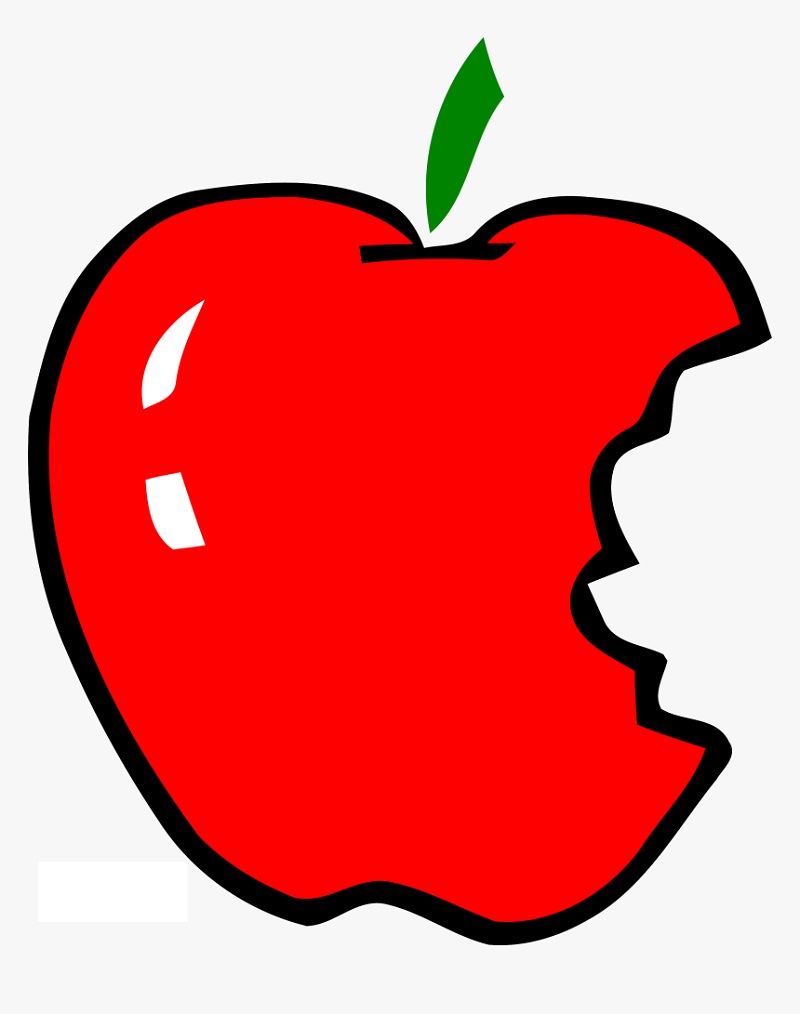 the apple is bitten