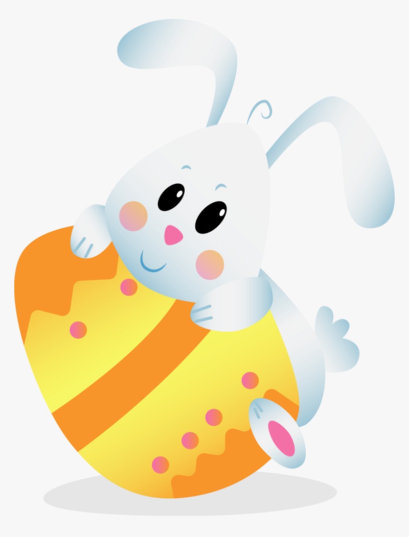 Cute Bunny Holding Egg