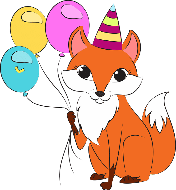 Birthday Fox clipart