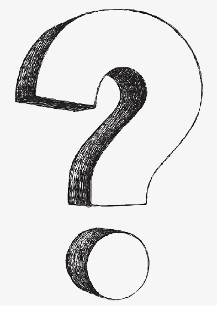 Black and White Question Mark clipart 2
