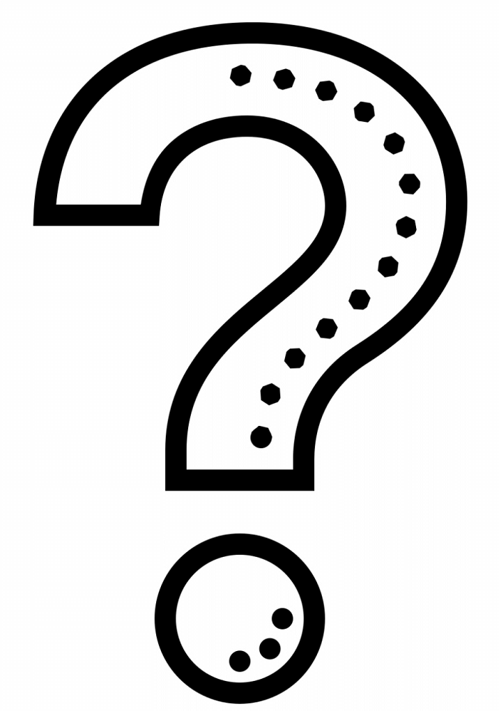 Black and White Question Mark clipart free