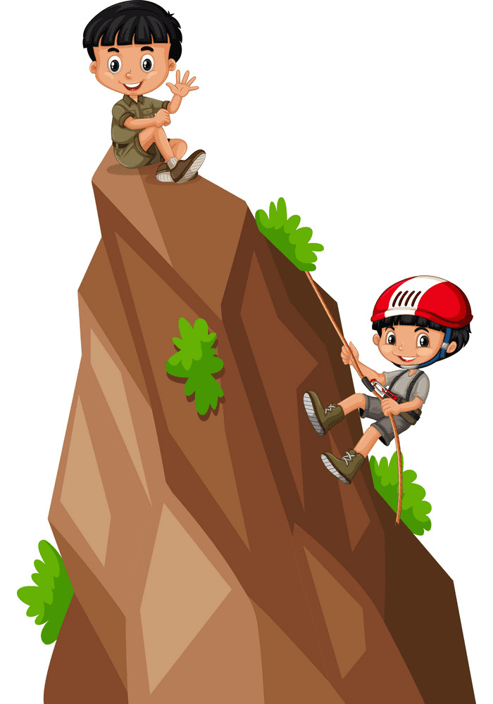 Climbing a Mountain clipart