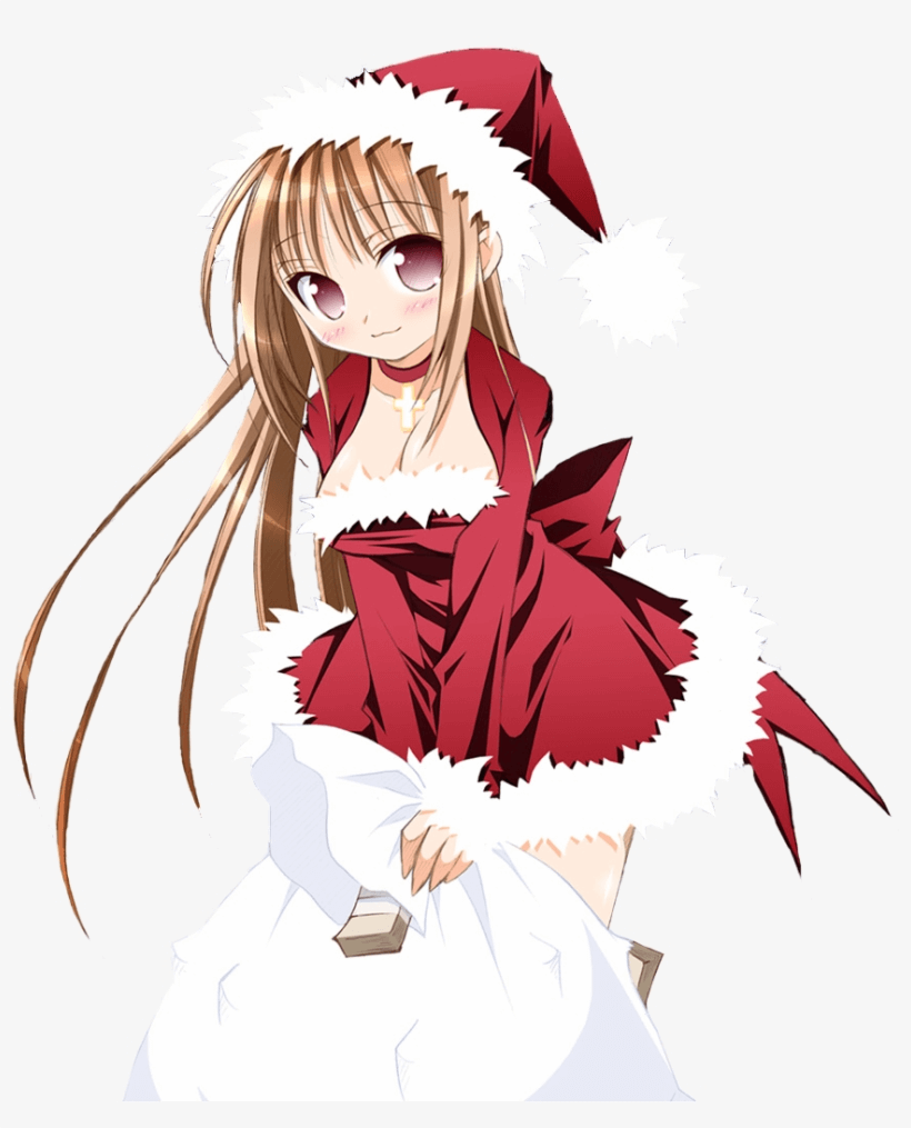Cute Anime Girl Santa Hat
