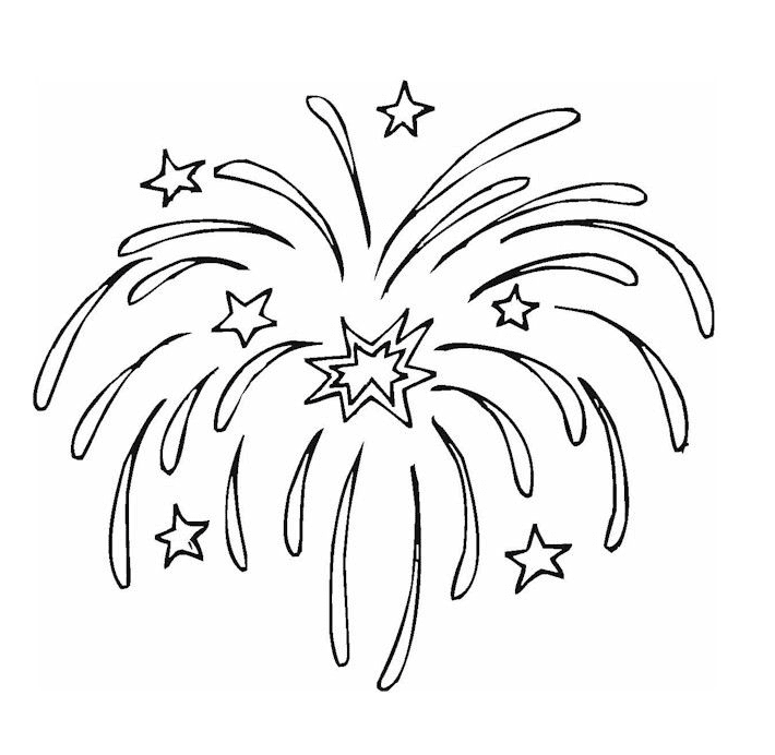 Firework Clipart Black and White image