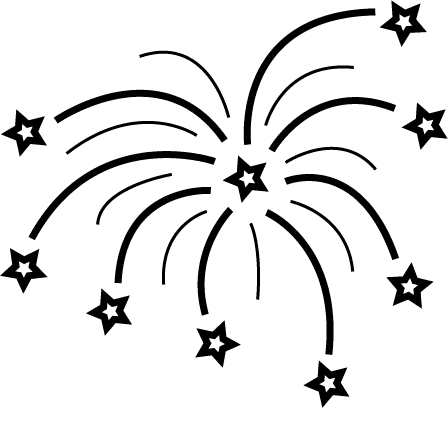 Free Firework Clipart Black and White