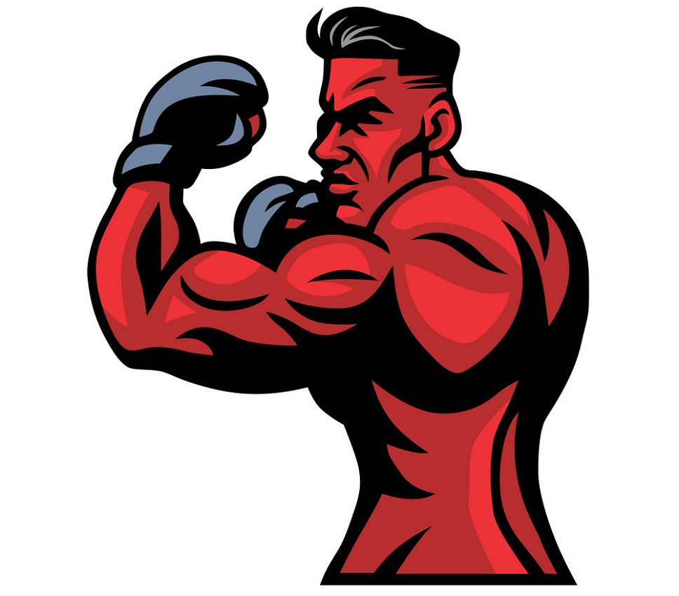 MMA fight mascot pose