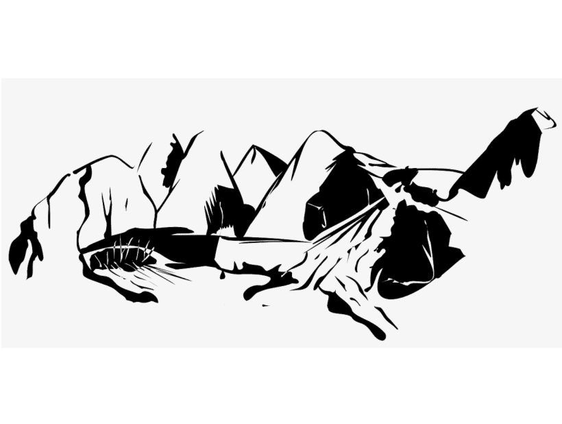 Mountain Clipart Black and White image