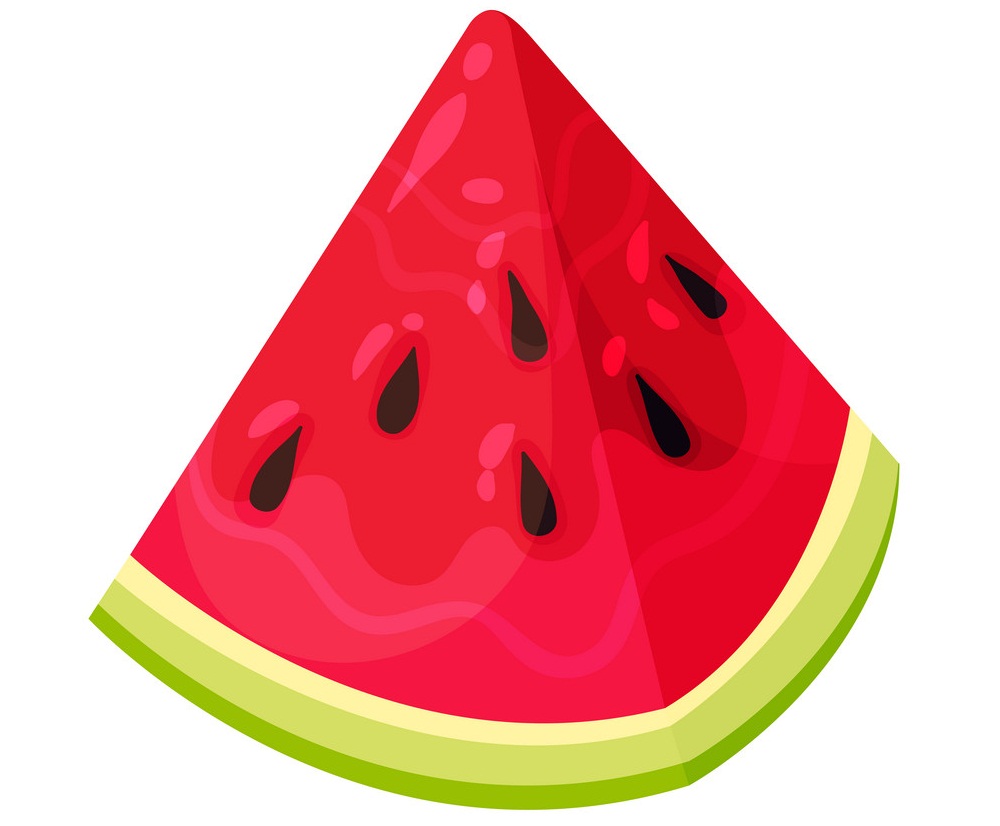 Piece of watermelon in a pyramid shape