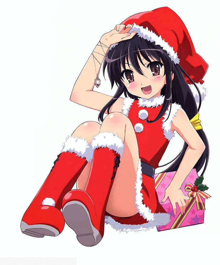 Png Anime Girl Santa Hat