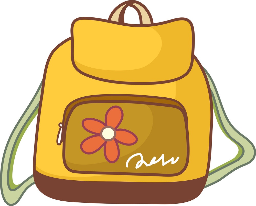 a backpack with flower