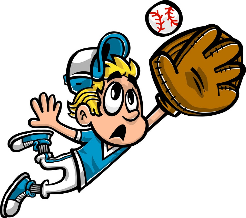 a boy catching baseball ball
