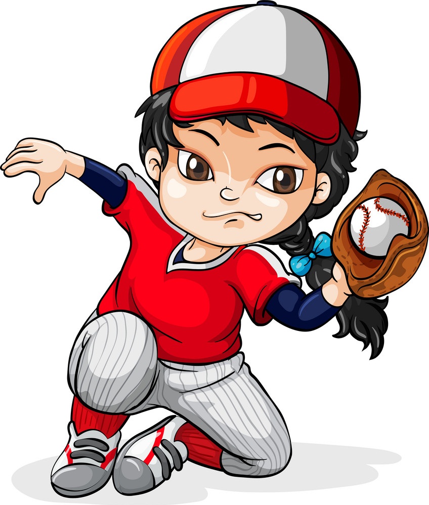a female asian baseball player