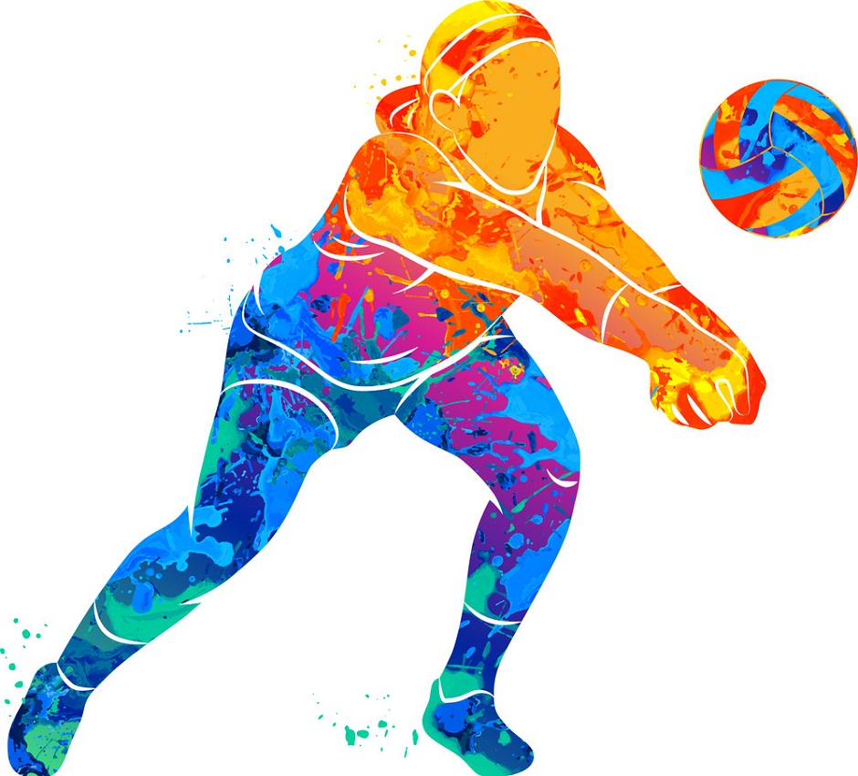 abstract volleyball player