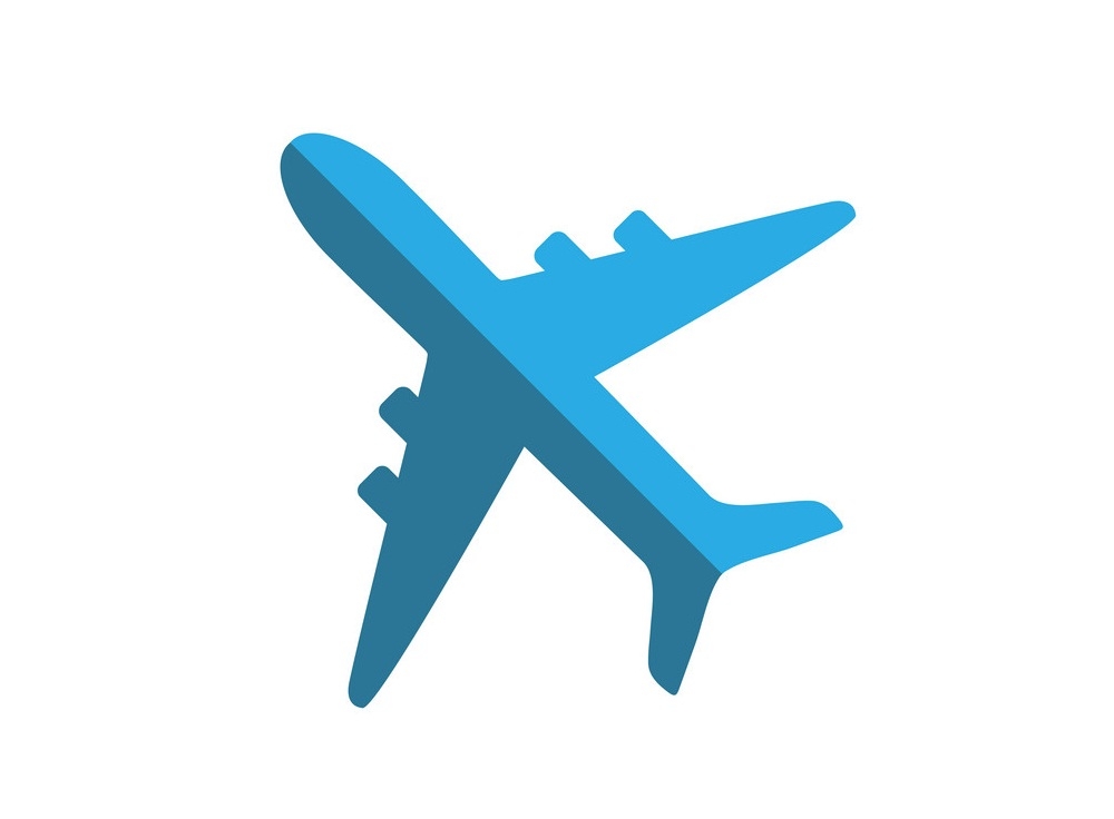 Bule Airplane icon flat design