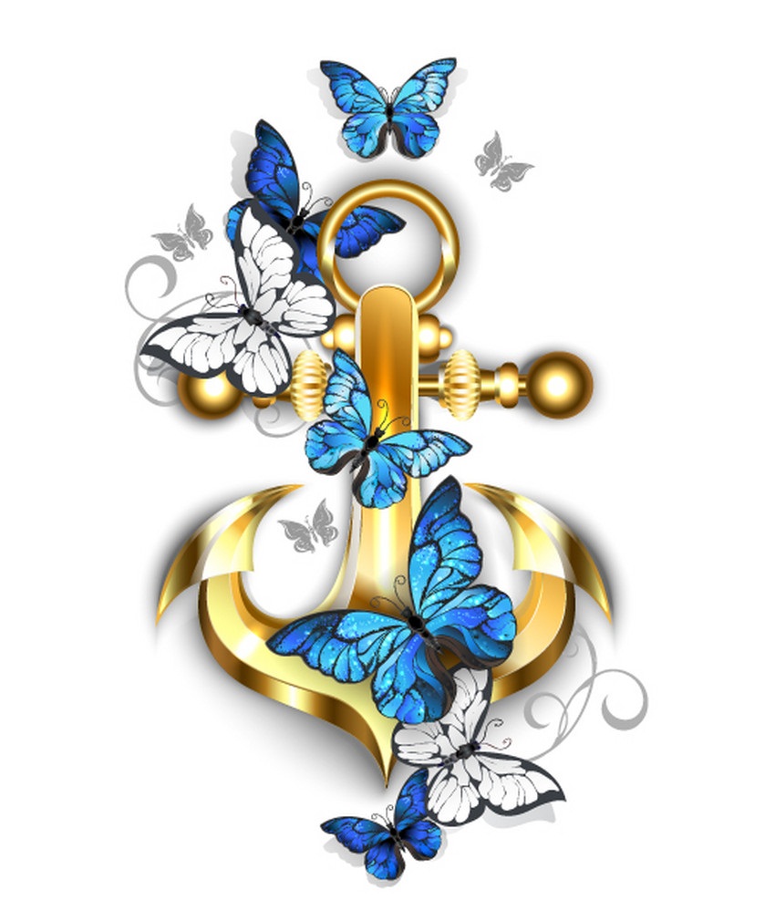 anchor with butterflies