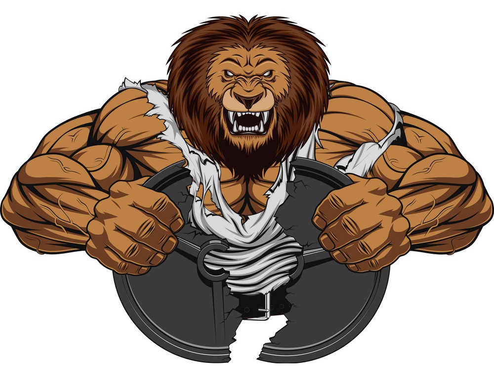 angry strong lion