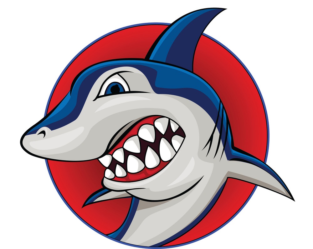 angry shark mascot