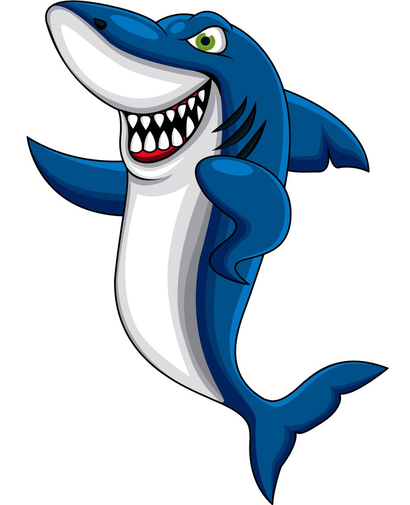 angry shark smiling