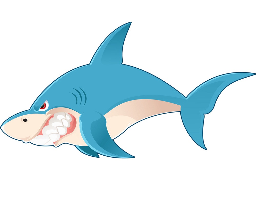 angry shark with sharp teeth