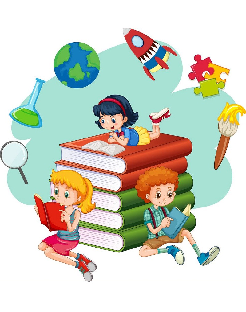 kids with world of books