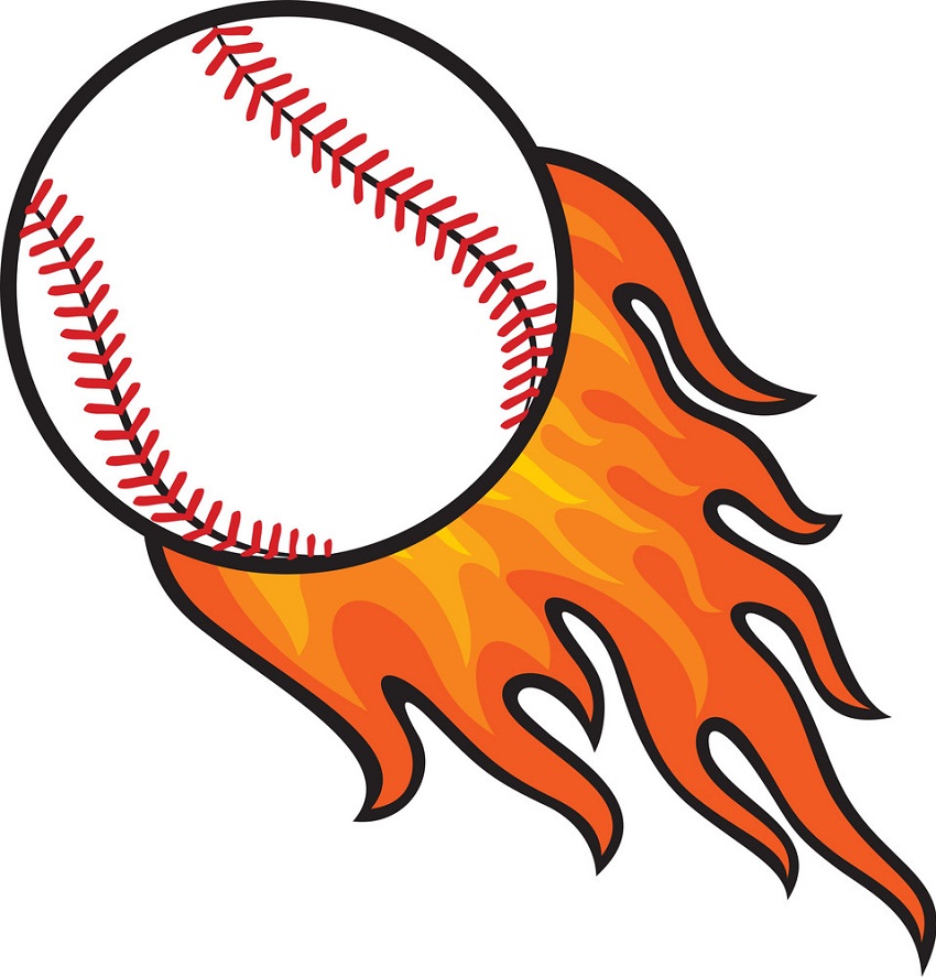 baseball ball on fire