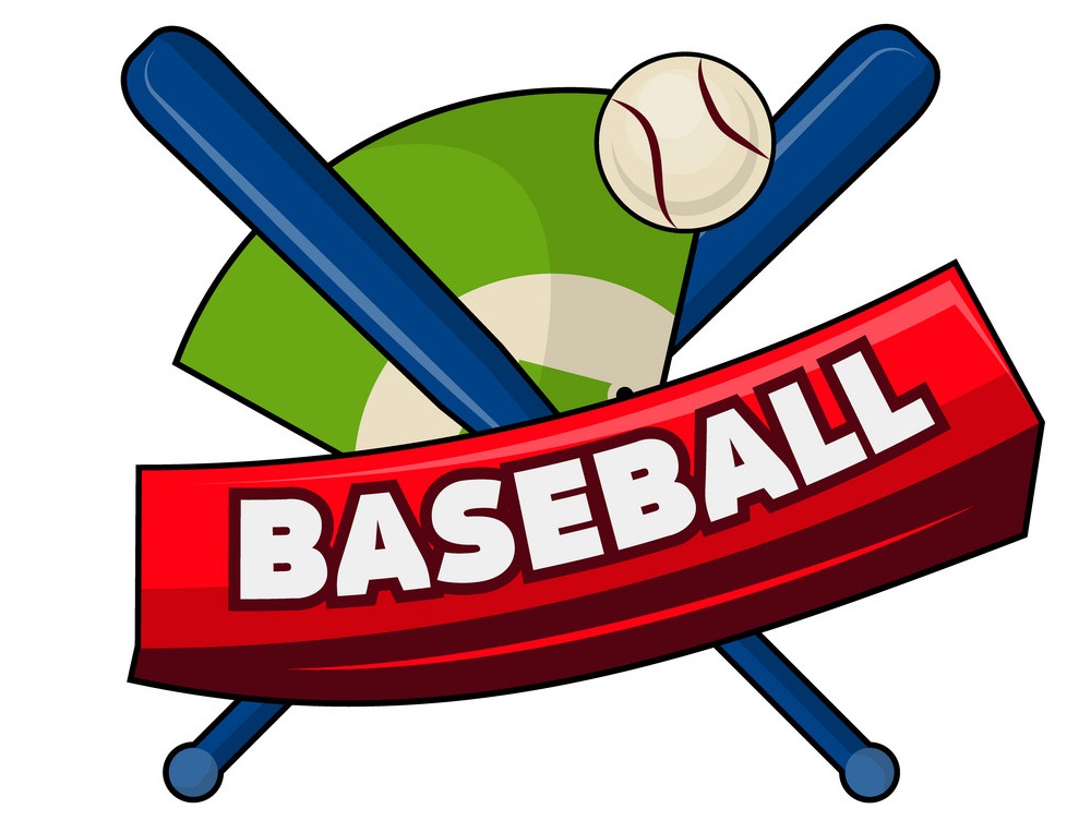 baseball logo with two baseball bats