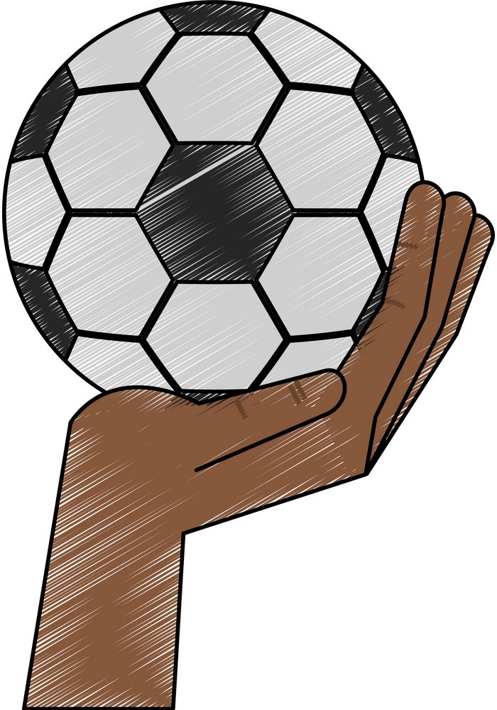 black hand holding soccer ball