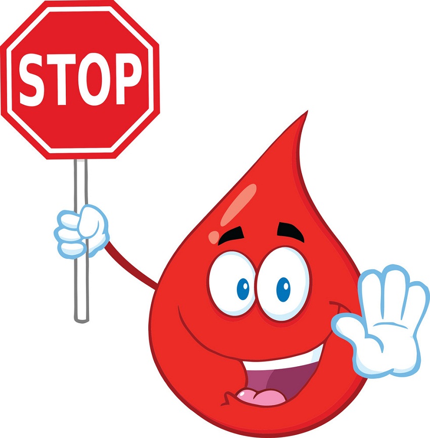 blood drop with stop sign