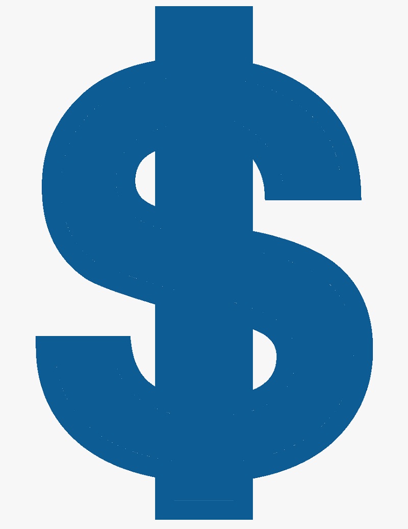 blue dollar sign