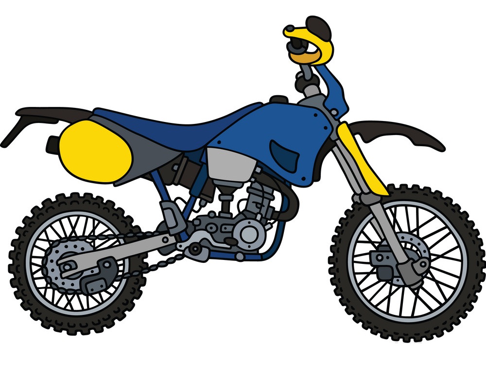 blue motocross bike