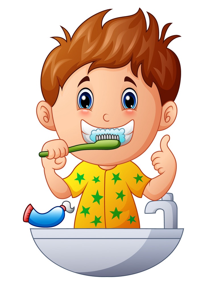 boy brushing teeth