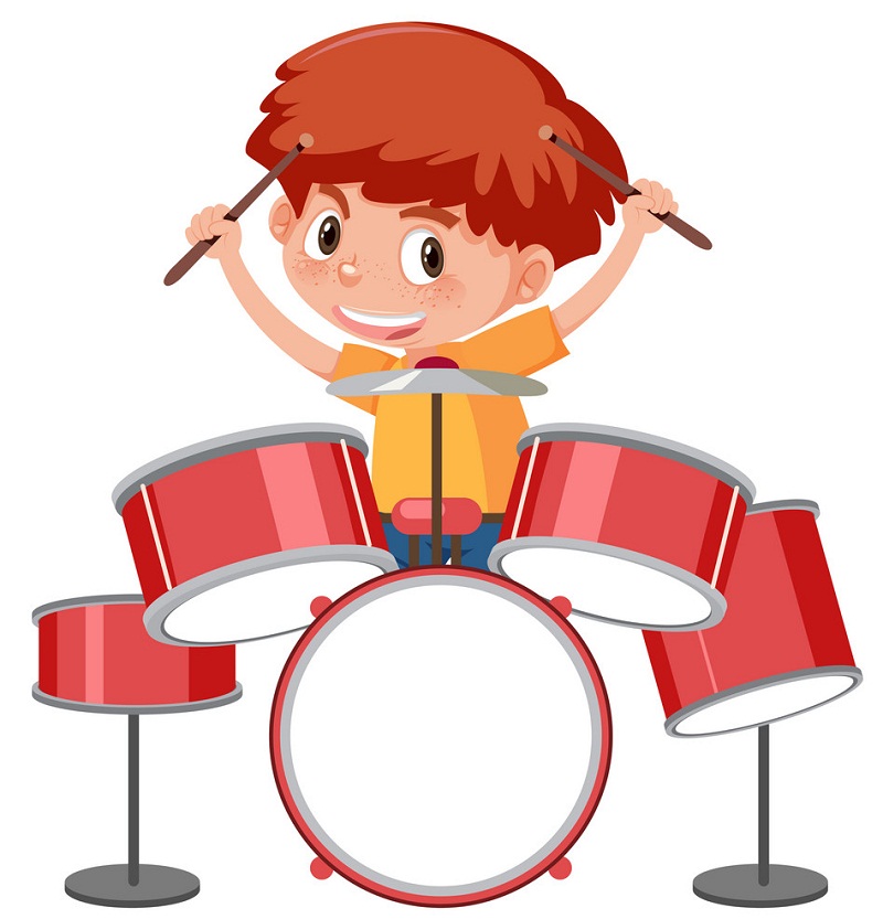 boy with drum set