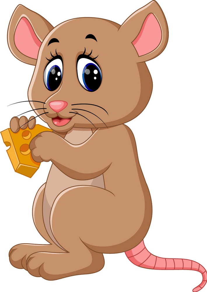 brown mouse with cheese