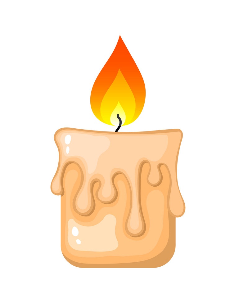 burning candle from paraffin wax