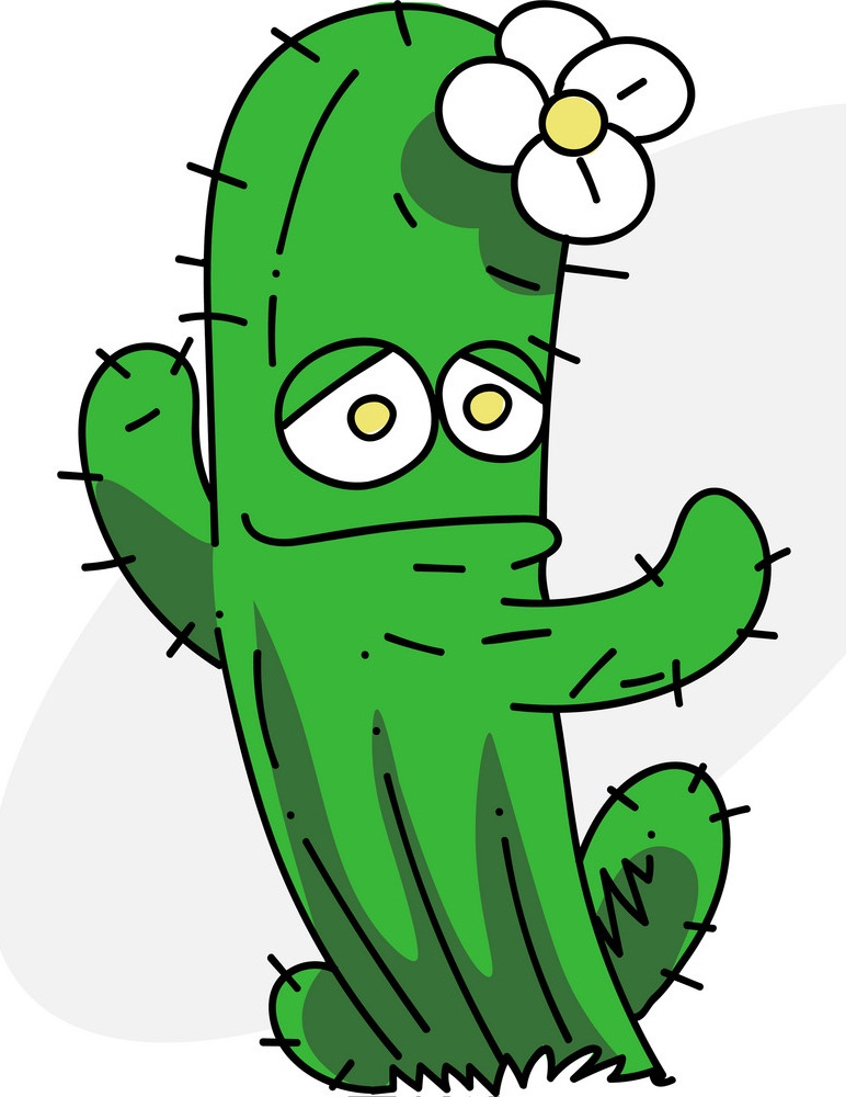 happy cactus with flower