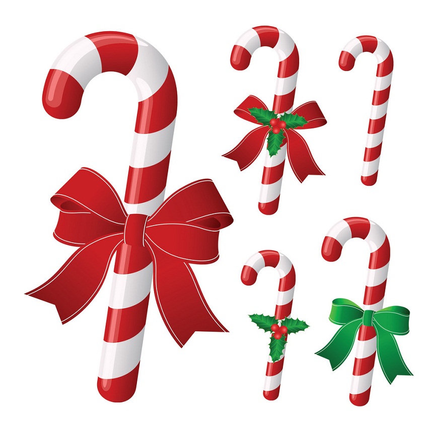 candy cane collection with ribbon