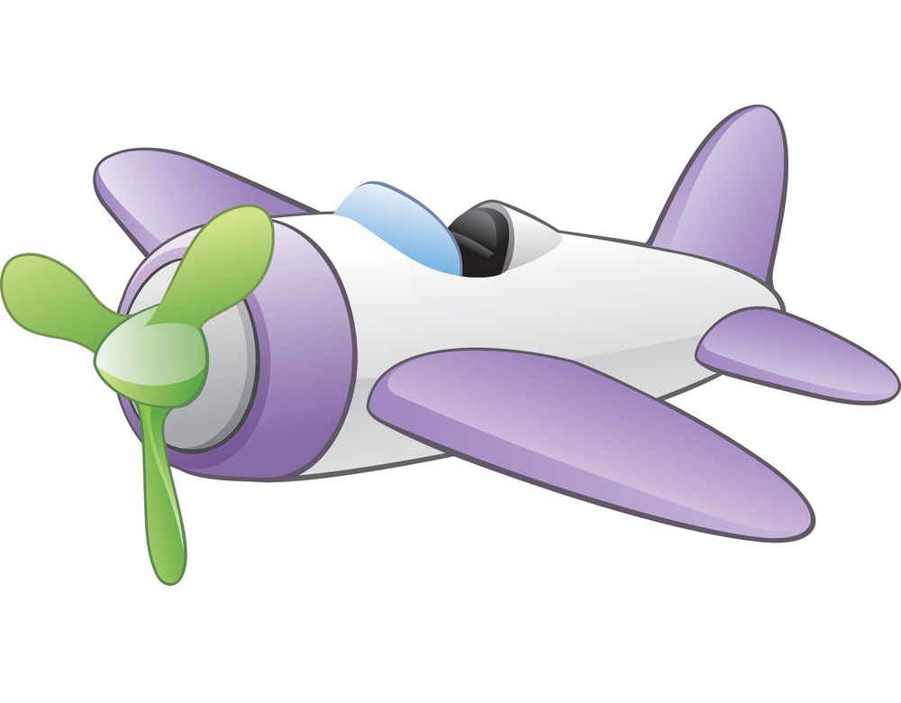purple and white airplane