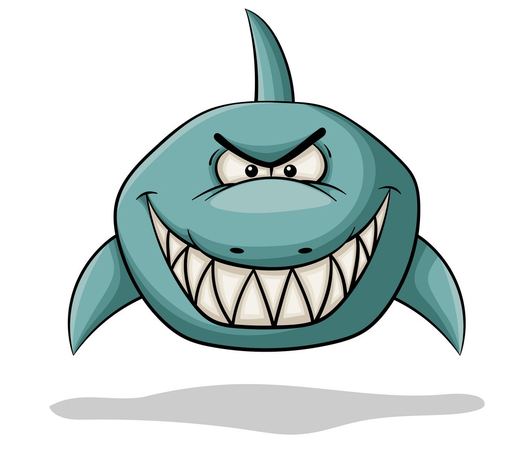 cartoon big teeth shark