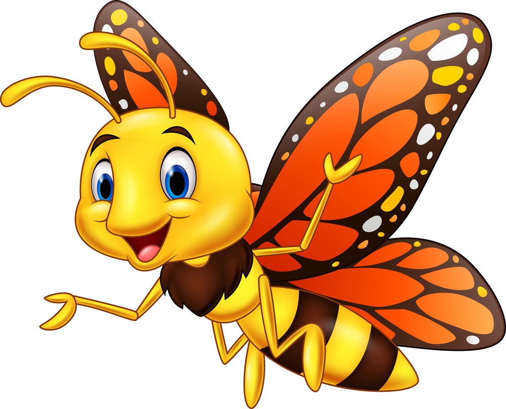 cartoon butterfly smiling