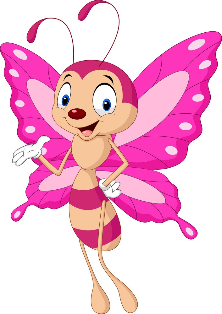 cartoon lady butterfly
