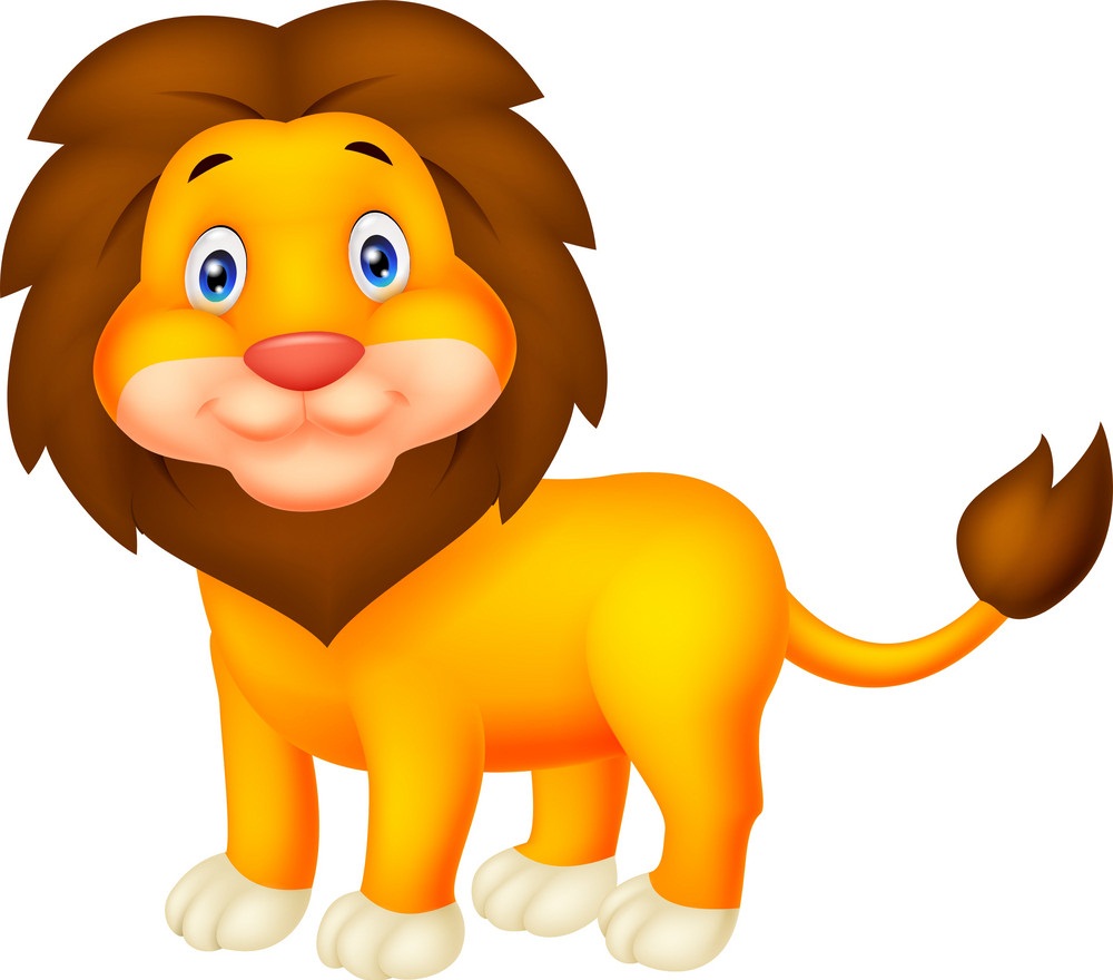 lion standing and smiling