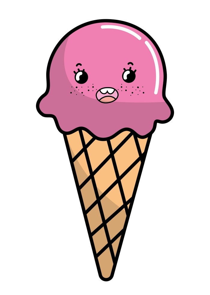 cartoon pink ice cream