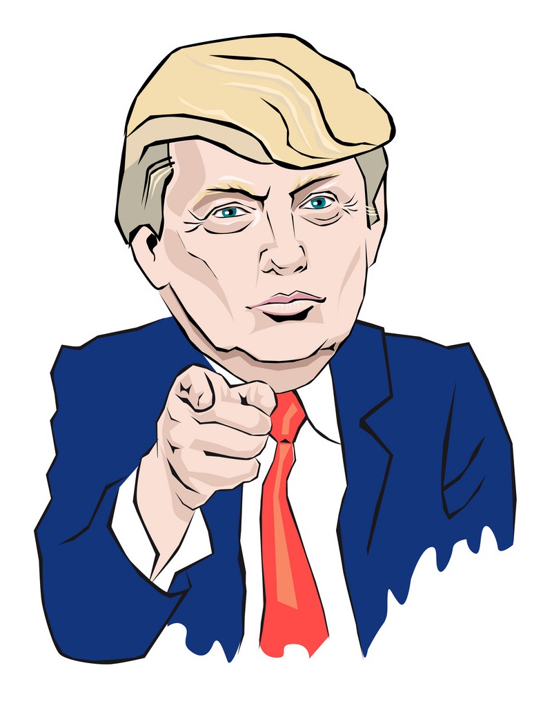 cartoon portrait of donald trump