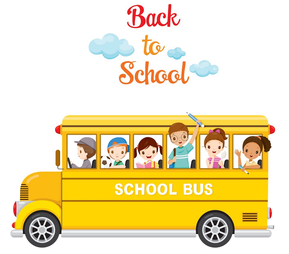 children enjoy on school bus