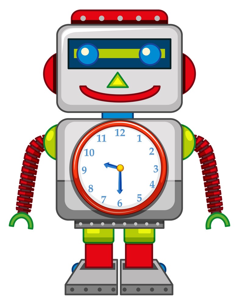 clock robot toy