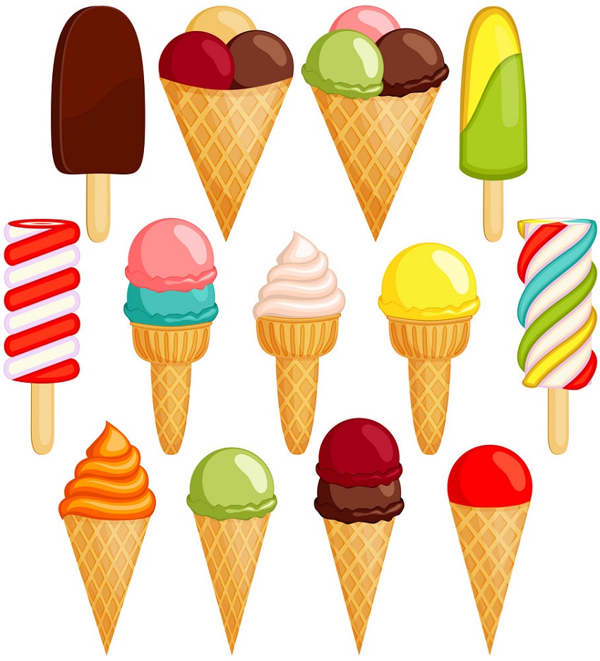 collection of colorful ice cream