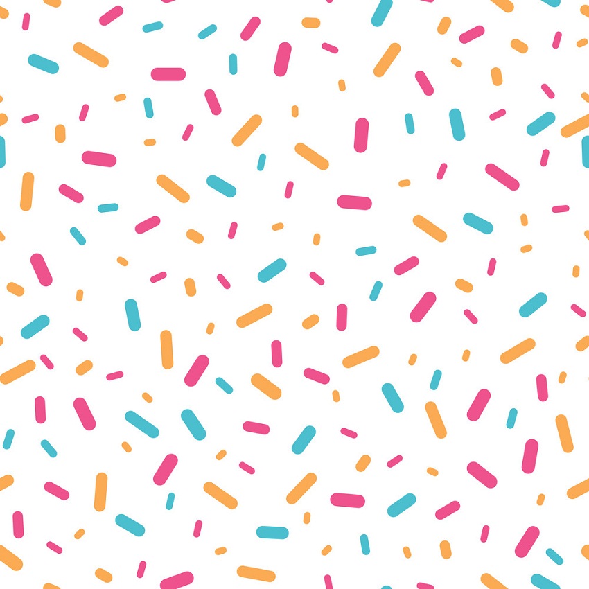 colorful confetti sprinkles seamless pattern