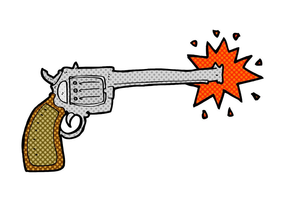 comic cartoon firing gun