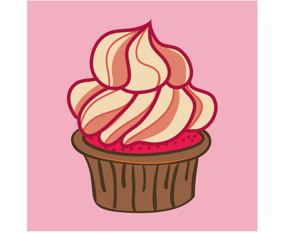 cupcake on pink background