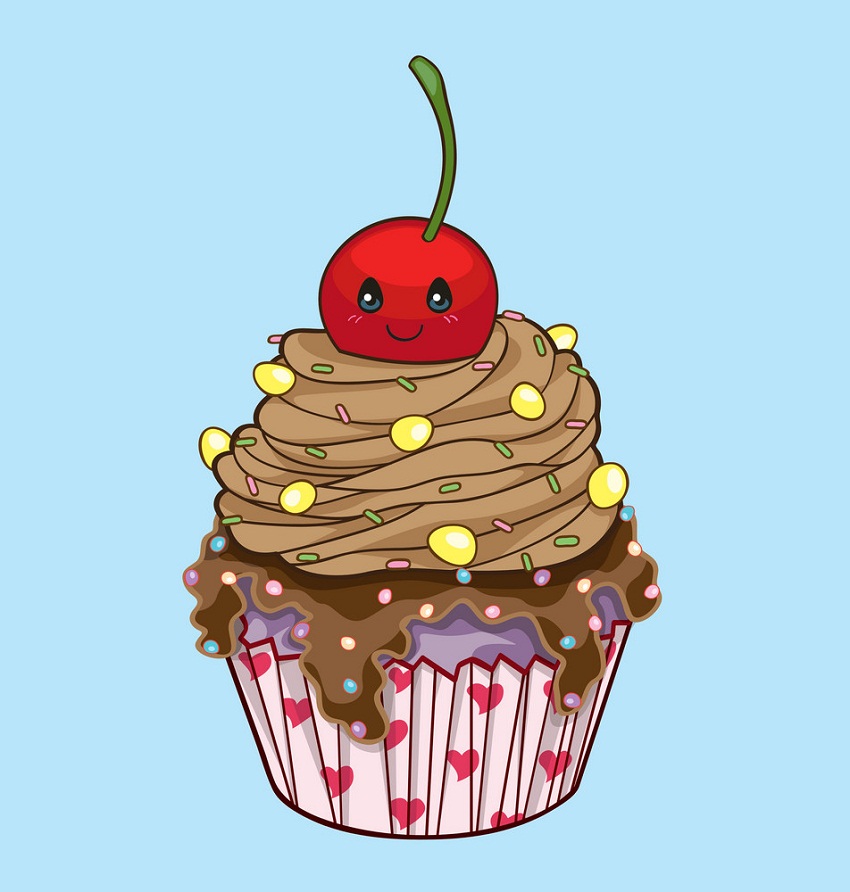 cupcake with cute cherry